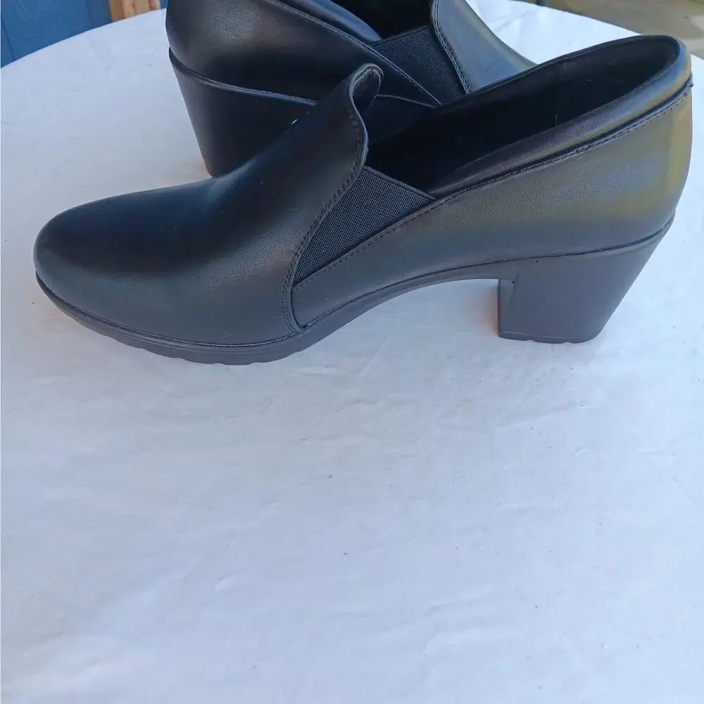 Dream Pairs Shoes Women's 11 Black Chunky 3-inch Heel Faux Leather